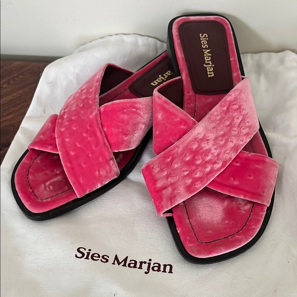 Sies Marjan Fuchsia Crisscross Sandals